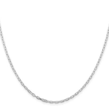925 White Gold 2.2 mm Polished Chain Necklace