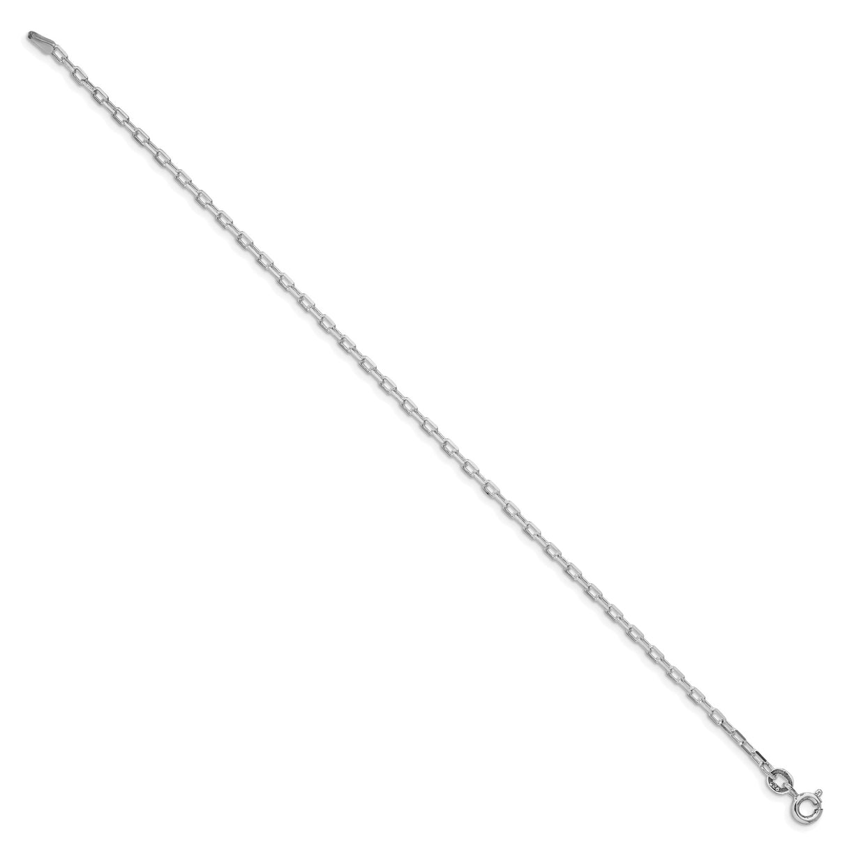925 White Gold 2.2 mm Polished Chain Bracelet