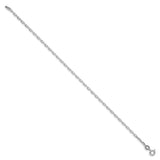 925 White Gold 2.2 mm Polished Chain Bracelet