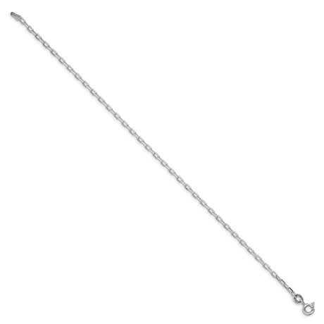 925 White Gold 2.2 mm Polished Chain Bracelet