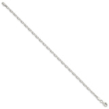 925 White Gold 2.9 mm Polished Chain Bracelet, Solid