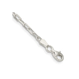 925 White Gold 2.9 mm Polished Chain Bracelet, Solid shown for scale