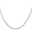 925 White Gold 2.9 mm Polished Chain Necklace