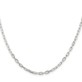 925 White Gold 2.9 mm Polished Chain Necklace