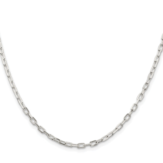 925 White Gold 2.9 mm Polished Chain Necklace
