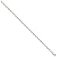 925 White Gold 3.75 mm Polished Chain Bracelet, Solid