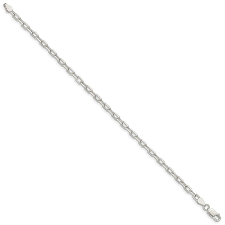925 White Gold 3.75 mm Polished Chain Bracelet, Solid