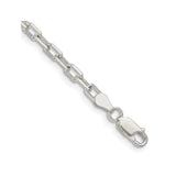 925 White Gold 3.75 mm Polished Chain Bracelet, Solid shown for scale