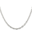 925 White Gold 3.75 mm Polished Chain Necklace