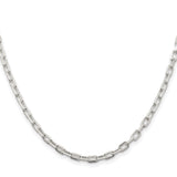 925 White Gold 3.75 mm Polished Chain Necklace