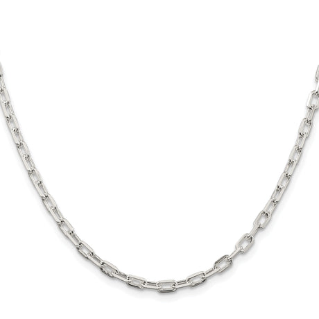 925 White Gold 3.75 mm Polished Chain Necklace