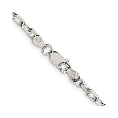 925 White Gold 3.75 mm Polished Chain Necklace alternate angle