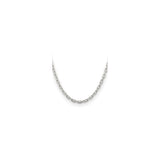925 White Gold 4.5 mm Polished Chain Necklace, Solid