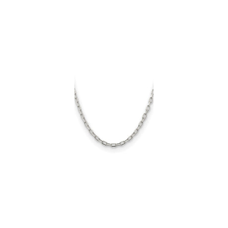 925 White Gold 4.5 mm Polished Chain Necklace, Solid