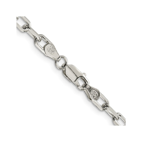 925 White Gold 4.5 mm Polished Chain Necklace, Solid alternate angle