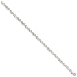 925 White Gold 4.5 mm Polished Chain Bracelet, Solid
