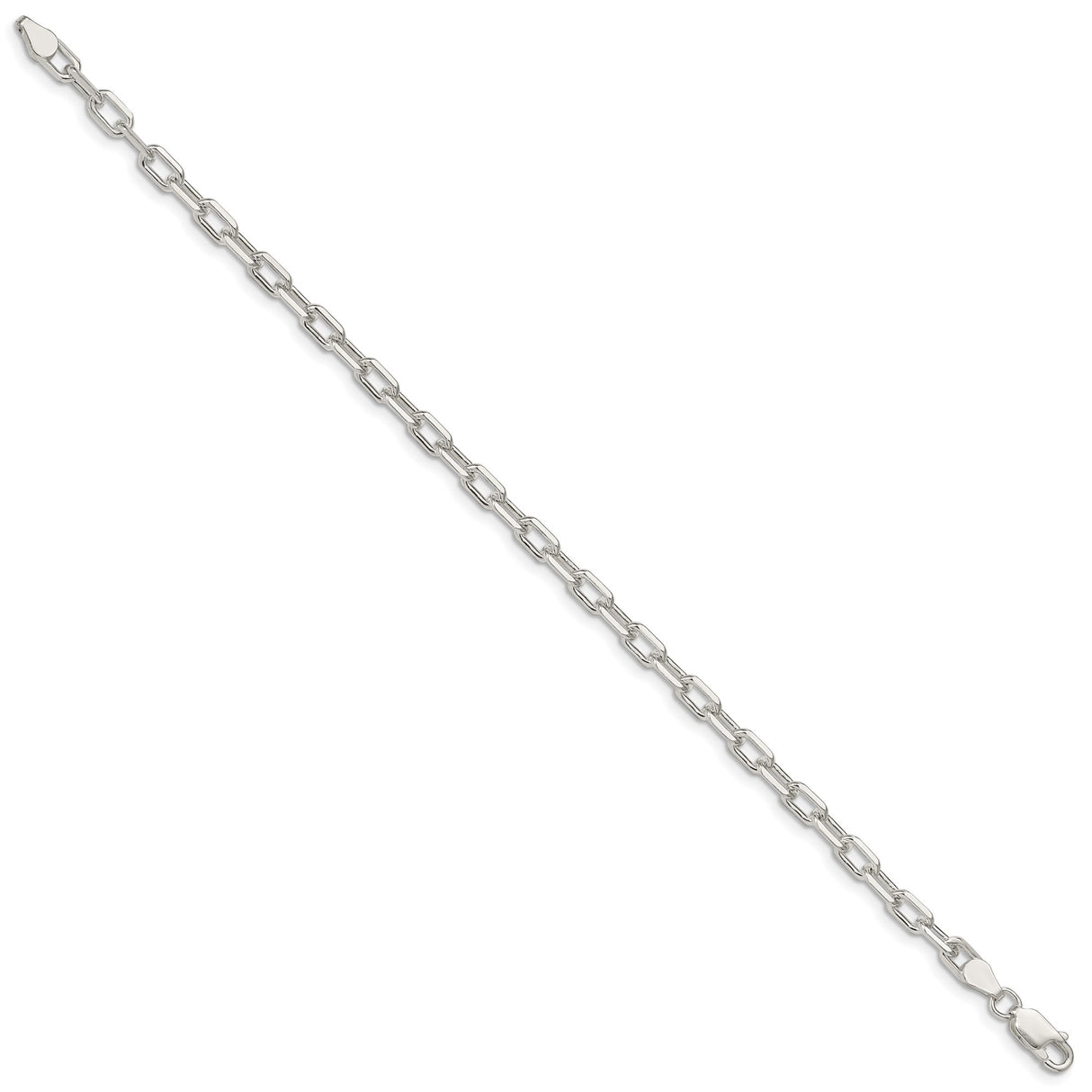 925 White Gold 4.5 mm Polished Chain Bracelet, Solid