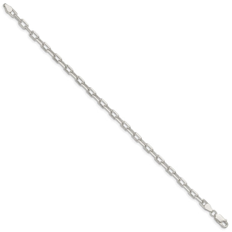 925 White Gold 4.5 mm Polished Chain Bracelet, Solid
