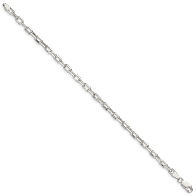 925 White Gold 4.5 mm Polished Chain Bracelet, Solid