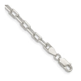 925 White Gold 4.5 mm Polished Chain Bracelet, Solid shown for scale