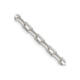 925 White Gold 4.5 mm Polished Chain Necklace, Solid detail view