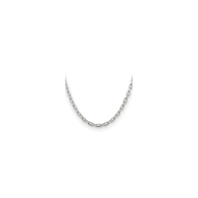 925 White Gold 4.5 mm Polished Chain Necklace