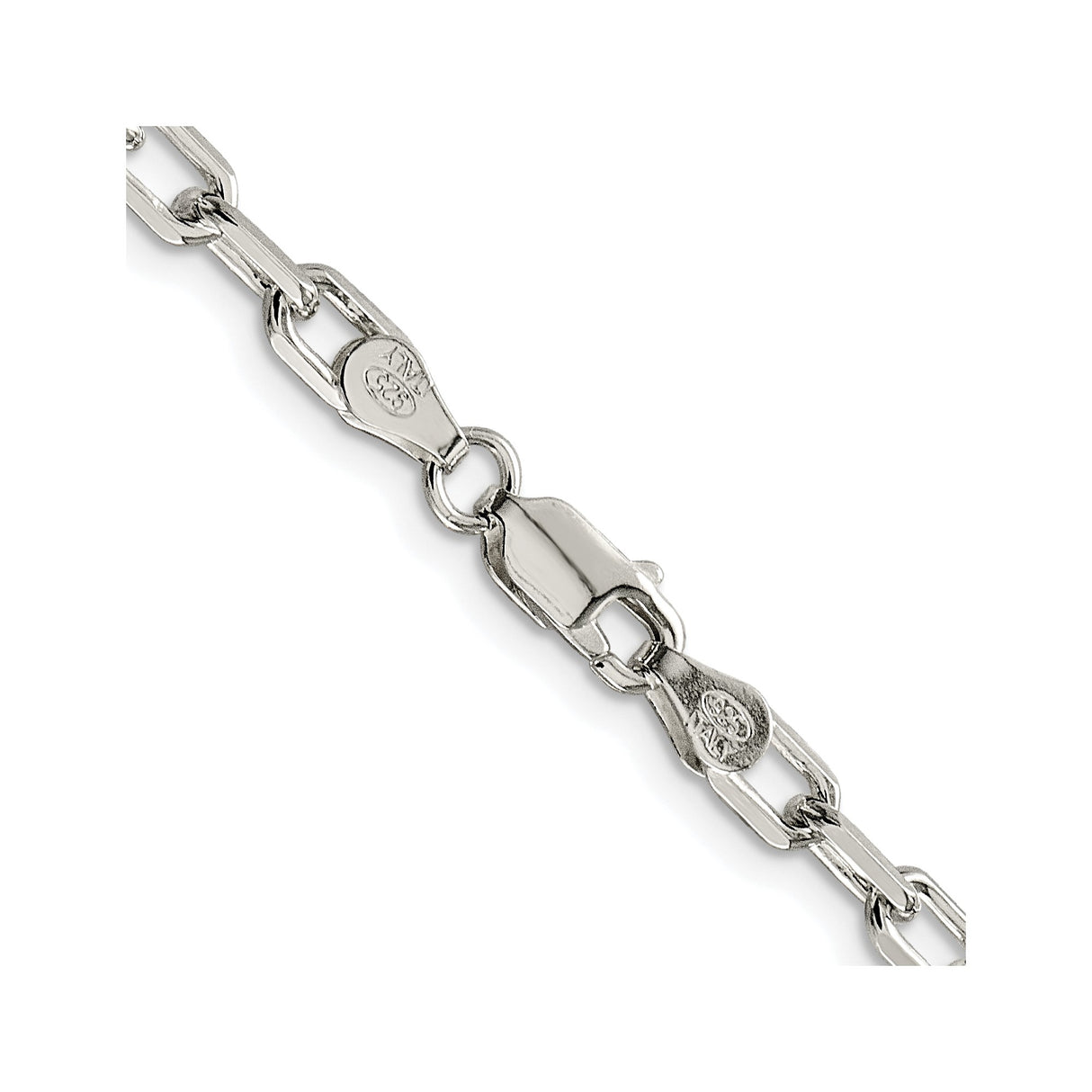 925 White Gold 4.5 mm Polished Chain Necklace alternate angle