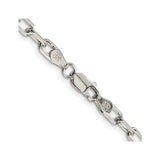 925 White Gold 4.5 mm Polished Chain Necklace alternate angle