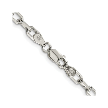 925 White Gold 4.5 mm Polished Chain Necklace alternate angle