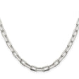 925 White Gold 5.75 mm Polished Chain Necklace, Solid