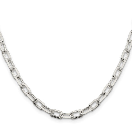 925 White Gold 5.75 mm Polished Chain Necklace, Solid