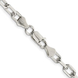 925 White Gold 5.75 mm Polished Chain Necklace, Solid alternate angle