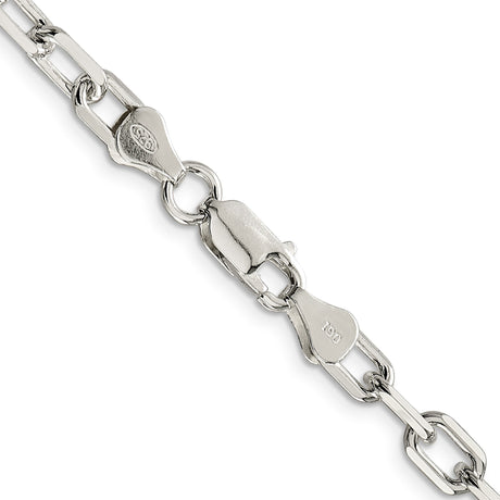 925 White Gold 5.75 mm Polished Chain Necklace, Solid alternate angle