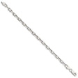 925 White Gold 5.75 mm Polished Chain Bracelet, Solid
