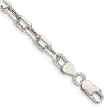 925 White Gold 5.75 mm Polished Chain Anklet, Solid shown for scale