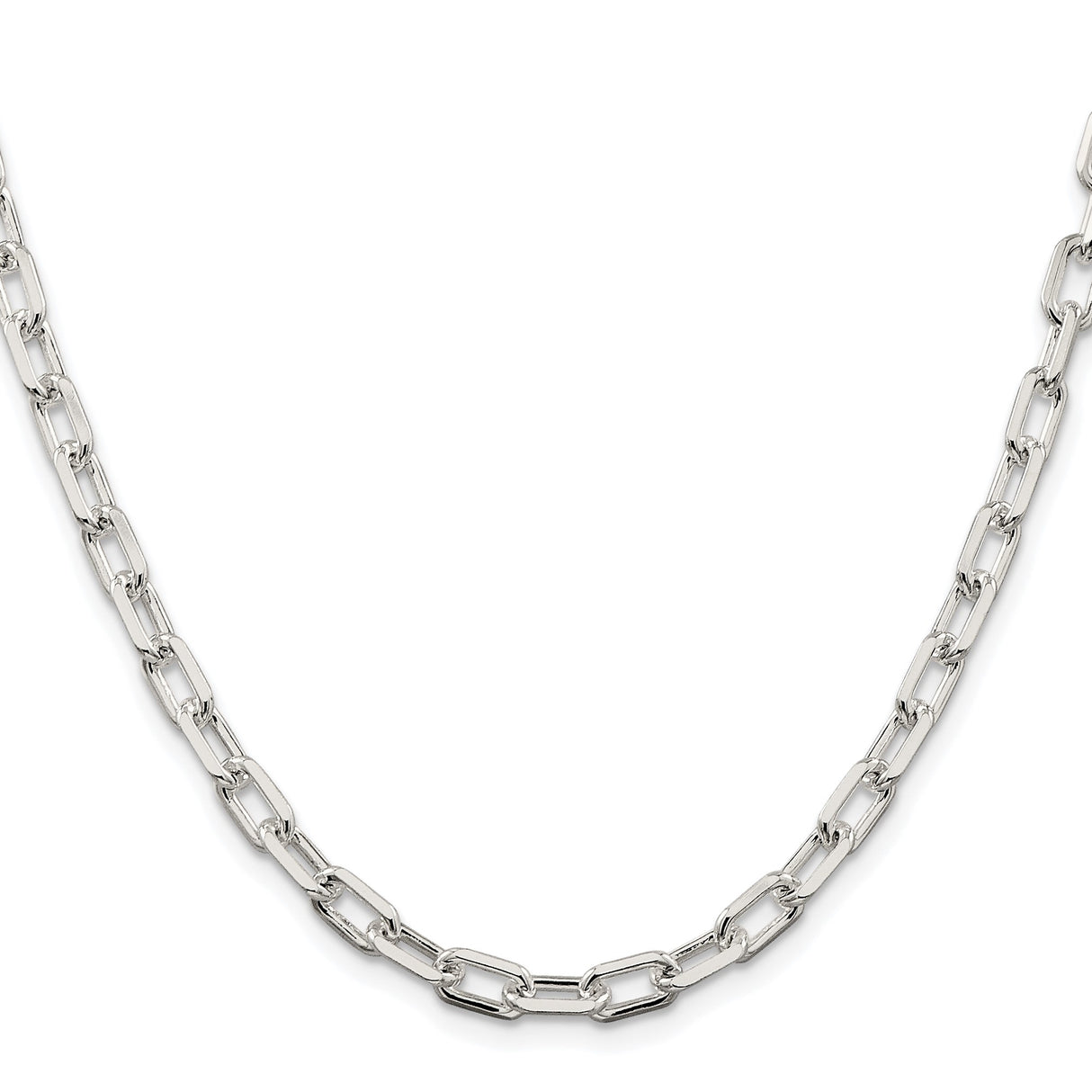 925 White Gold 5.75 mm Polished Chain Necklace