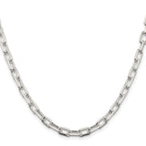 925 White Gold 5.75 mm Polished Chain Necklace