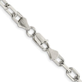 925 White Gold 5.75 mm Polished Chain Necklace alternate angle