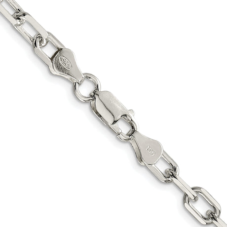 925 White Gold 5.75 mm Polished Chain Necklace alternate angle