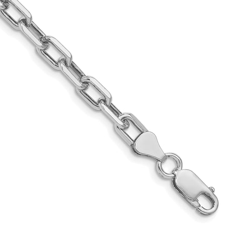 925 White Gold 5.75 mm Polished Chain Anklet shown for scale