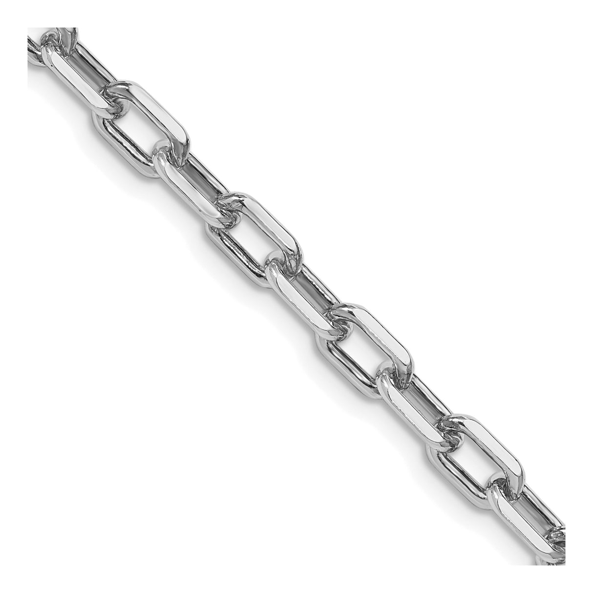 925 White Gold 5.75 mm Polished Chain Necklace detail view