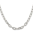 925 White Gold 6.65 mm Polished Chain Necklace