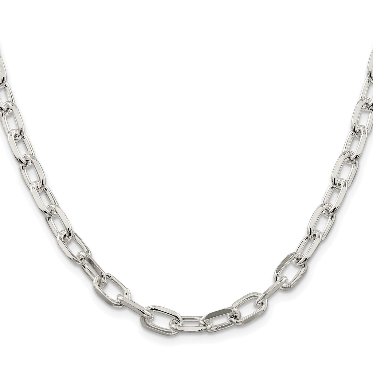925 White Gold 6.65 mm Polished Chain Necklace
