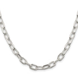 925 White Gold 6.65 mm Polished Chain Necklace