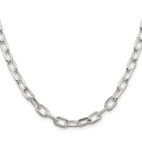 925 White Gold 6.65 mm Polished Chain Necklace