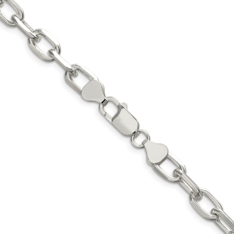 925 White Gold 7.5 mm Polished Chain Necklace, Solid alternate angle