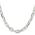925 White Gold 7.5 mm Polished Chain Necklace