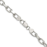 925 White Gold 7.5 mm Polished Chain Necklace alternate angle