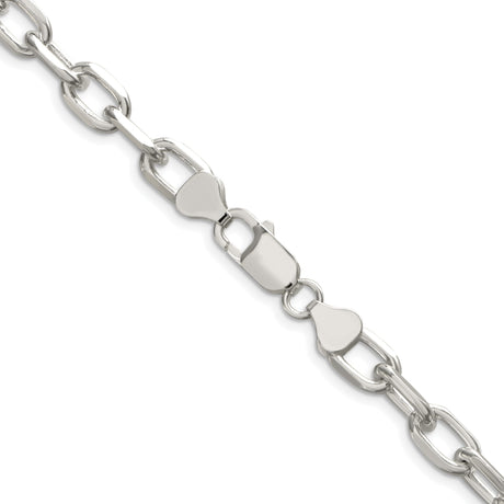 925 White Gold 7.5 mm Polished Chain Necklace alternate angle