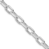 925 White Gold 7.5 mm Polished Chain Necklace detail view